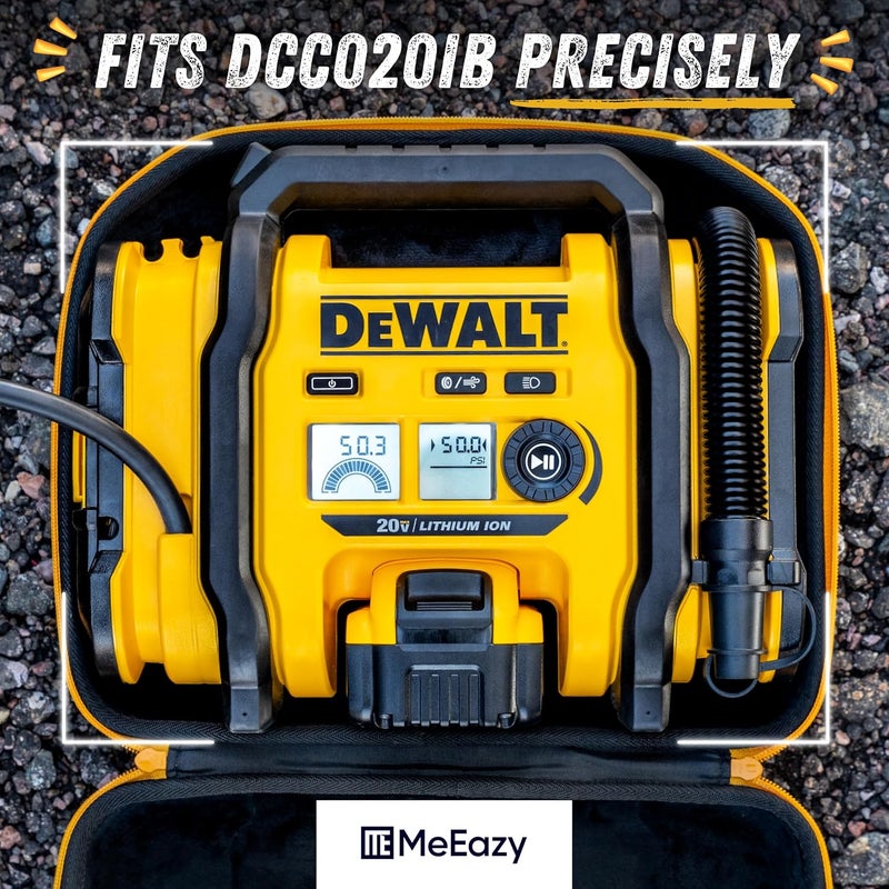 MeEazy Hard Case, Protective Custom-Fit Padded Storage Bag with YKK Zippers, Form-Fitting Shell, and Wide Shoulder Strap for DEWALT DCC020IB 20V Max Air Compressor Tire Inflator (CASE ONLY) - Image 5